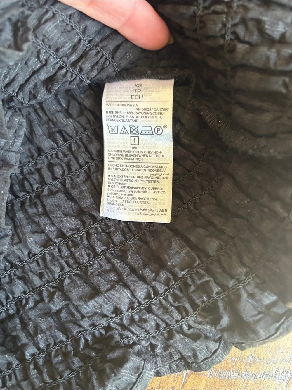 Old Navy Black Smocked Square-Neck Puff Sleeve Top